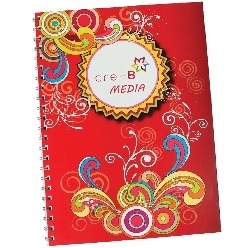 Material paper, 50 sheets, full colour branding, made in South Africa, A4 size, spiral bound