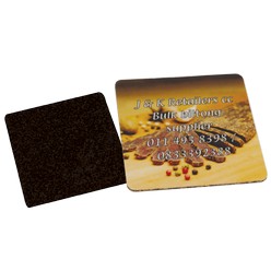 Square coaster with cork backing, marerial: cork