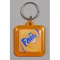 Square domed key ring