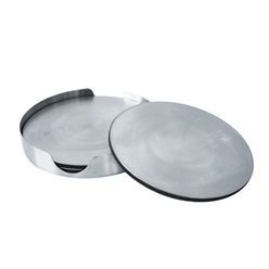 Stainless steel coaster set in display stand (set of 4)