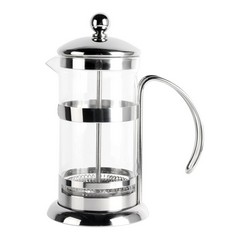 Stainless steel mirrior finish and glass coffee plunge
