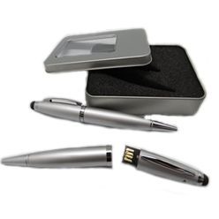 Stylus Pen with a screw out 4gb USB drive, neatly packaged in a display box