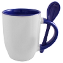 Sublimation whirl mug & spoon, includes gift box, made from grade A ceramic with sublimation coating, 350 ml