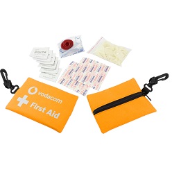 Includes 5 plasters & alcohol wipes, gloves, mouth to mouth resusitation device