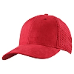 6 Panel design with suede fabric on peak front, suede mesh design on back, snap back closure
