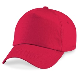 Fabric Construction: Unbrushed cotton Twill, 4 Needle stitch twill sweatband, Embroidered self colour eyelets, 6 Panel structured (nylon buckram) Self fabric velco enclosure to accommodate adjustability, Pre-curved peak