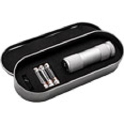 9 LED Aluminium torch with batteries in deluxe tin box