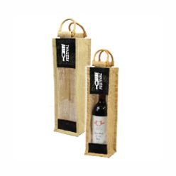 Juco and jute material with transparent plastic front and bamboo carry handles
