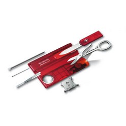 Blade, nail file with screwdriver, scissors, key ring attachment, LED light red, tweezers or toothpick