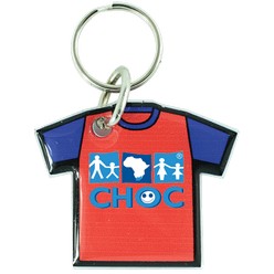 T-shirt plexi key holder, material: resin & plexi 