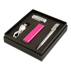 The perfect gift set for any occasion and features a sleek metallic portable Navatis power bank and a stylish Colorado pen and 16GB USB, Swivel 16GB USB (IDEA-3044)