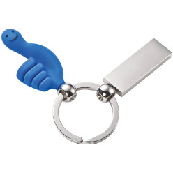 TPE rubber material key ring in our smiley hand design