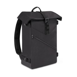 Features include: Padded back panel, Padded back strap, Diagonal front zip pocket, 4 adjustable side straps, Back support straps, PVC base, Adjustable webbing closure at front, Binding at top edge, 600D