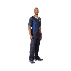 Its design features include a ribbed neckline with contrast colour tip, contrast piping and colour insets on the front and back of body, moisture management fabric. Generous fit, 150gsm, 100% polyester interlock, techno-dri.