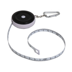 With 1.5 Meter Tape Measure - Push centre button to reel in tape