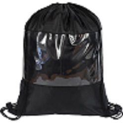 Drawstring bag with PVC window, 210D