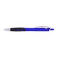 Teardrop pen with click action, rubber grip and black German ink