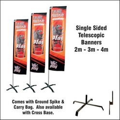 Telescopic Banners  in sizes 2m to 4m with full colour prints
