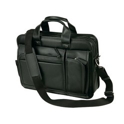 Genuine Italian Leather, Shoulder Strap, Fully Lined, Computer Sleeve, Embossing, Fits 15, 4 inch Laptop Computer