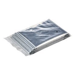 Aluminum for thermal blanket, packaged in a clear polybag