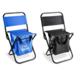 Folding chair with carry handles, storage bag under chair with zip closure, Chair: 31cm (w) x 59cm (h), Bag: 26cm (l) x 16cm (w) x 26cm (h), 600D