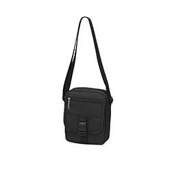 Ripstop main zip compartment, adjustable shoulder strap, webbing and clip closure, flat zip pocket