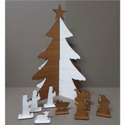 Tree with nativity scene