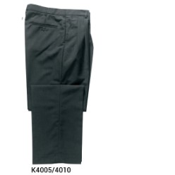 100% Polyester (Mini Matt) Plain Square Weave / 2 pleat plain bottom / Two Welted Button Through Hip Pockets Quarter Slant Side Pockets / 290GLM / K4005 - Catatonic