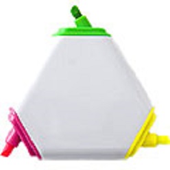 Triangle highlighter, pink, green and yellow highlighters