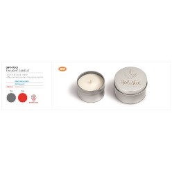 3 ( h ) x 5 ( dia ), 35g scented candle, fragrance vanilla, presentation box round metal tin