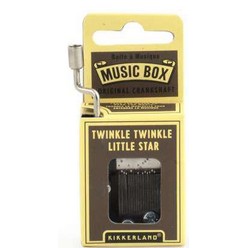 Original hand crank music box that plays.Twinkle Twinkle Try on wood or glass or try different surfaces for a new sound. Screws included. Makes a sweet gift.