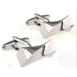 Mirror polished twirled cufflinks