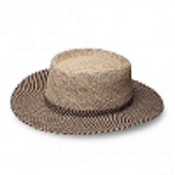 Two-tone straw hat made from straw with removeable pleated band