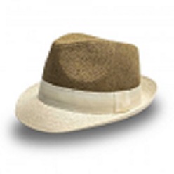 Two-Tone Straw Mens Fedora Two-Tone Straw Mens Fedora