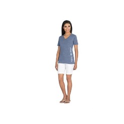 US Basic Ladies Michigan Melange V-Neck T-Shirt