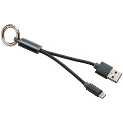 Handy 2-in-1 key ring and USB-charging cable (Apple and Android devices)