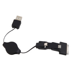 3 x USB Extensions - Extends to 65cm long - For iPhone 4, MP3s, MP4s, Camera and Samsung Phones & Tablets