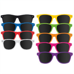 Retro sun glasses in a variety of trendy colours. UV 400 certified