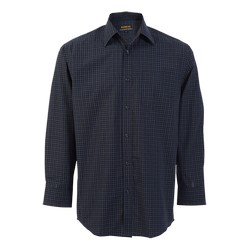 Union Lounge shirt: yarn-dyed check lounge shirt with a constructed button stand and raised collar design is corporate yet fashionable. Special attention to detail is evident in the patch pocket, button-through gauntiet, adjustable cuffs and double-layer shoulder yoke. Features: 55/45 cotton rich fabric, unique check pattern