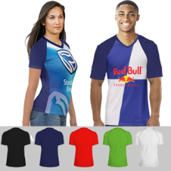 Unisex 50/50 V-Neck Raglan Short Sleeve Sublimation T-Shirt