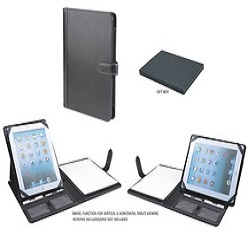 Material PU, Adjustable corners, Notepad included, Suitable for most tablets & iPads, removable, Swivel for vertical & horizontal use, Gift boxed