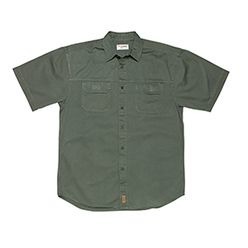 100% cotton washed twill, double flap pockets with Velcro and pen slit, drimac leather riser at bottom of button stand