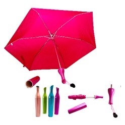 Vase bottle umbrella with aliminium frame and matching plastic handle