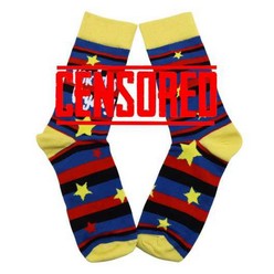 Vrydag/Friday socks will bring much commentary at work. Literally, stars and stripes and a bad word on these socks. Full colour socks in 90% Cotton and 10% Spandex ensure they are soft and stay in place Care instructions : Machine wash warm | Non chlorine Bleach | Tumble Dry Medium | Iron low hea