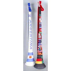 A Vuvuzela that is available in various colours that can be customised with Printing with your logo and other methods.