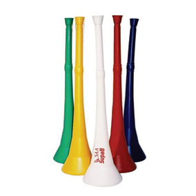 What better way to show the ultimate fan support form the sidelines than with these amazing Large Vuvuzela's.Not only are these made from a high density durable plastic these Vuvuzela's but are also proudly South African manufactured. Standing at an impressive 600mm this product is available in a vast range of colours to suit your supporting needs as well as having branding options at your disposal.