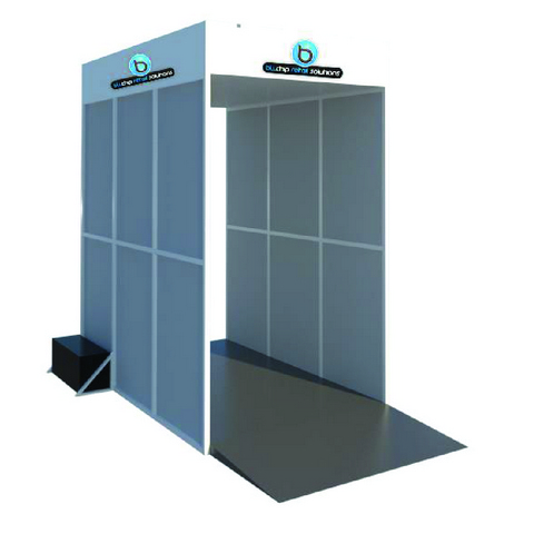 Walk Through Sanitizing Tunnel/Booth is the size of 1350W X 2225L X 2450H  comes in these colours white or grey