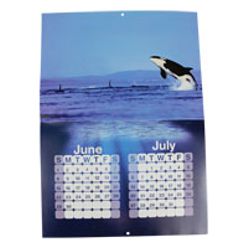 Page a month calendar, material cardboard 130gsm gloss