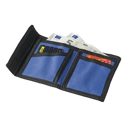 190t/ 600D polyester wallet with Velcro closure
