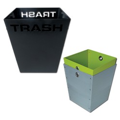 Our waste paper bin is made from fine aluminum. Used to dispose waste, this trash can is in black color with lemon color at the top and also comes in different colors, can be printed upon, has a branded inscription â€˜â€™trashâ€™â€™. They have a very wide opening and can take up quite a lot waste materials, durable and reliable, designed with a handle that makes it easy to move around.